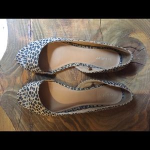 Leopard Print Peep Toe Flats